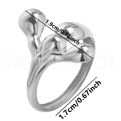 Non-Tarnish Stylish Stainless Steel Open Cuff Ring for Women TJ8213-1-1