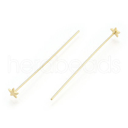 Brass Star Head Pins KK-N259-43-1