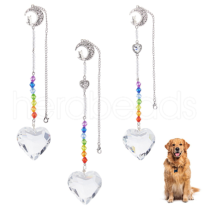 Glass Pendant Decorations HJEW-FH00032-1