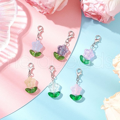 Glass Pendant Decorations HJEW-JM03379-1