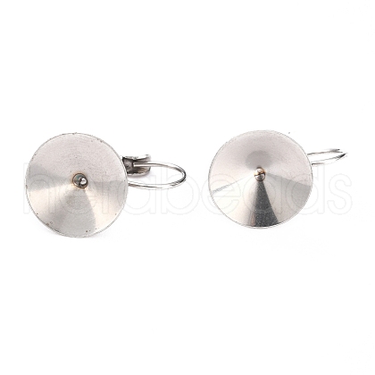 Tarnish Resistant 304 Stainless Steel Leverback Earring Settings STAS-B003-08P-1