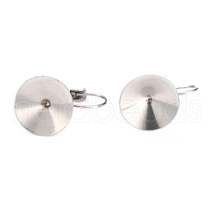 304 Stainless Steel Leverback Earring Settings STAS-B003-08P-1