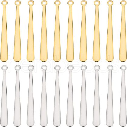 Unicraftale 20Pcs 2 Colors 201 Stainless Steel Pendants STAS-UN0033-07-1
