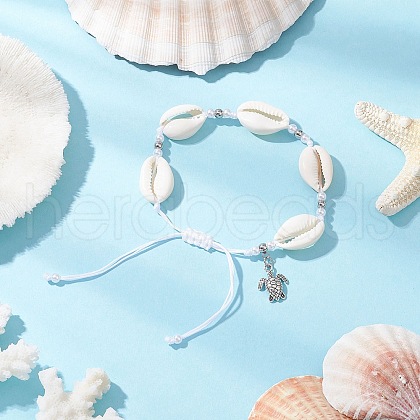 Alloy Turtle Charm Bracelets BJEW-JB11758-02-1