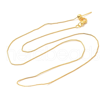 0.5mm Rack Plating Brass Box Chain Adjustable Slider Necklaces for Women Men MAK-L044-10G-1