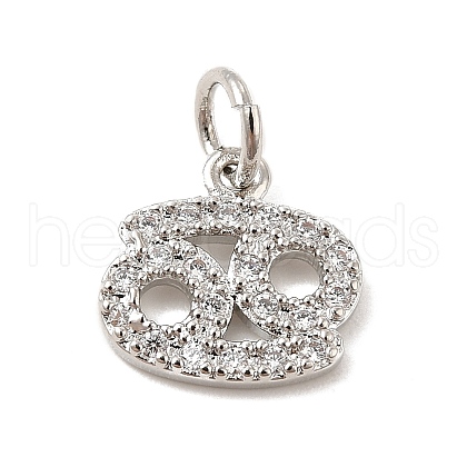 Brass Micro Pave Cubic Zirconia Charms KK-E077-02P-02-1