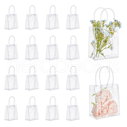 Transparent PVC Gift Bags with Handle CON-WH0105-13-1