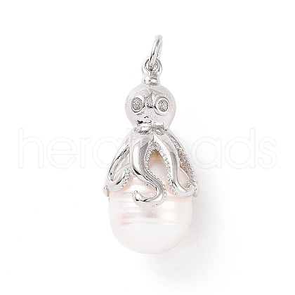 Shell Pearl Pendants KK-C004-10P-1