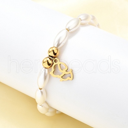 304 Stainless Steel Dog Charm Bracelets for Women BJEW-C098-10G-1