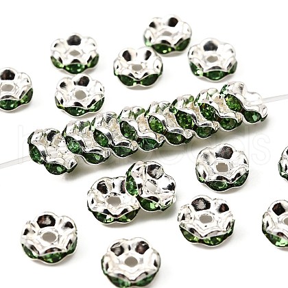 Brass Grade A Rhinestone Spacer Beads RSB030NF-10-1