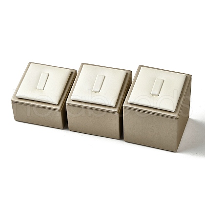 3Pcs 3 Sizes Imitation Leather Jewelry Ring Display Stands ODIS-K005-06-1