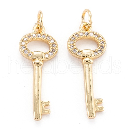 Brass Micro Pave Clear Cubic Zirconia Beads Pendant ZIRC-M114-11G-1