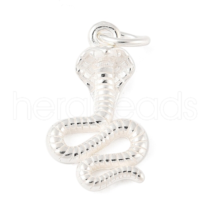 925 Sterling Silver Snake Pendants with Jump Rings STER-R013-12S-1