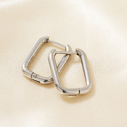 Elegant Rectangle Brass Hoop Earrings BN8736-1-1