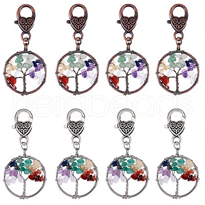 Natural/Synthetic Mixed Stone Pendant Decoration Sets HJEW-SW00005-1