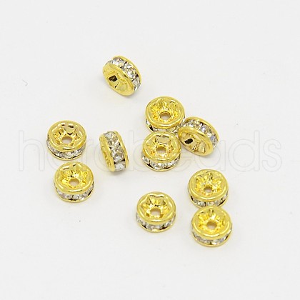 Brass Rhinestone Spacer Beads X-RB-A014-Z5mm-01G-NF-1