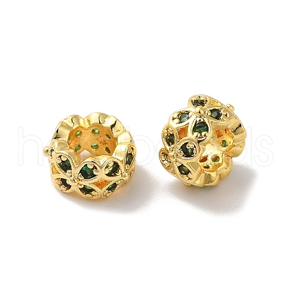 Long-Lasting Plated Brass Micro Pave Clear Cubic Zirconia Beads KK-K381-18B-G01-1