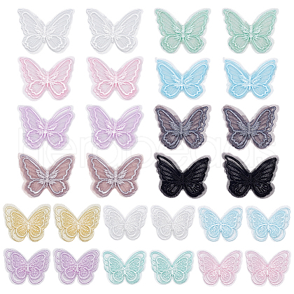 28Pcs 14 Styles Organza Lace Embroidery Costume Accessories DIY-NB0012-80-1