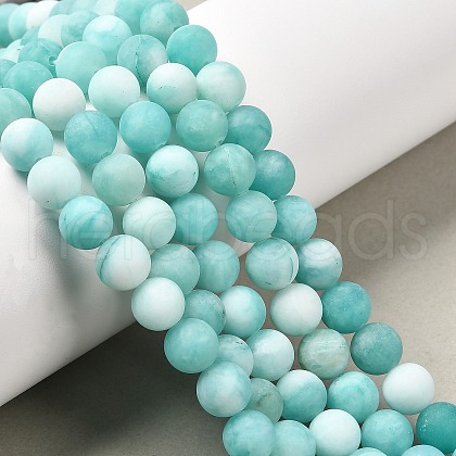 Natural White Jade Bead Strands X-G-R297-8mm-45-1