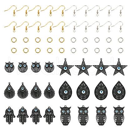 DIY Evil Eye Earring Making Kit DIY-TA0005-07-1