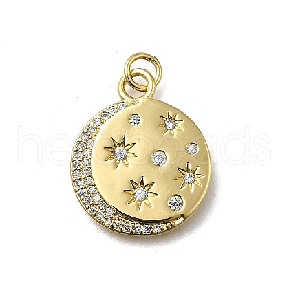 Brass Micro Pave Cubic Zirconia Pendants KK-C090-26G-1