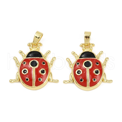 Brass Enamel Pendants KK-L231-18G-01-1