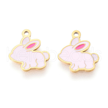 304 Stainless Steel Enamel Charms STAS-T065-63G-02-1