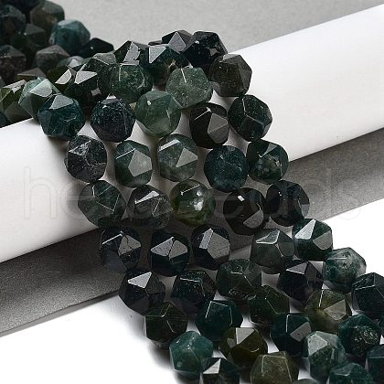 Natural Moss Agate Beads Strands G-NH0010-A01-01-1