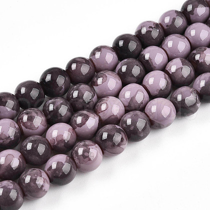 Baking Painted Glass Beads Strands X-DGLA-N003-10mm-C09-1