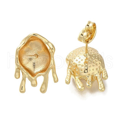 Brass Stud Earring Findings KK-K388-11G-1