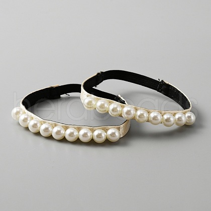 ABS Plastic Imitation Pearl Shoelaces FIND-WH0117-53B-1