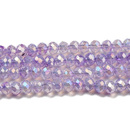Transparent Baking Painted Glass Beads Strands DGLA-F002-02B-03-1