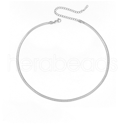 Stainless Steel Snake Bone Chain Necklaces WG20151-01-1