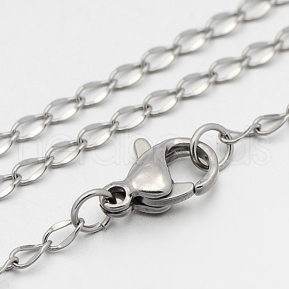 Tarnish Resistant 304 Stainless Steel Twisted Chain Necklaces STAS-O053-18P-1