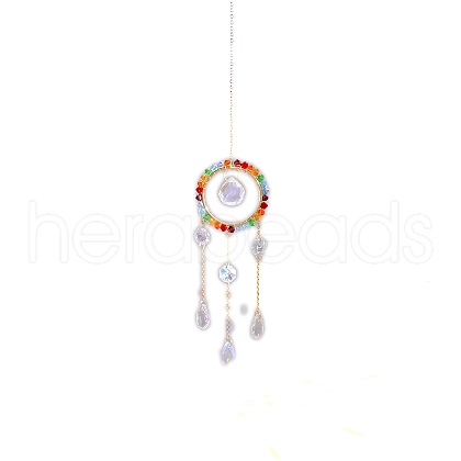 Faceted Glass Tassel Suncatchers PW-WGA80D5-04-1