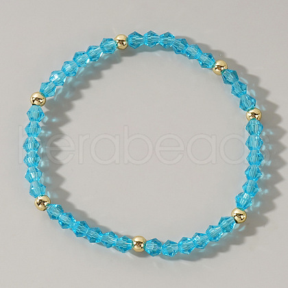 Glass Beads Stretch Bracelets for Women WC7526-3-1