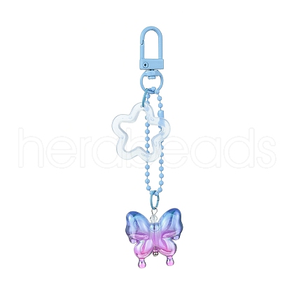 Butterfly & Star Acrylic Pendant Decorations HJEW-JM01738-02-1