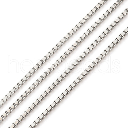 Anti-Tarnish Rhodium Plated 925 Sterling Silver Box Chains STER-F052-09P-1