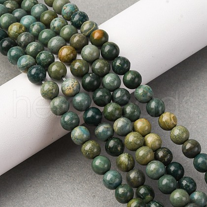 Natural Shoushan Jade Beads Strands G-L624-A01-6mm-1