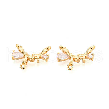 Brass Micro Pave Clear Cubic Zirconia Chandelier Components Links KK-N263-44G-1