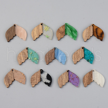 Resin & Walnut Wood Pendants RESI-S389-017A-1