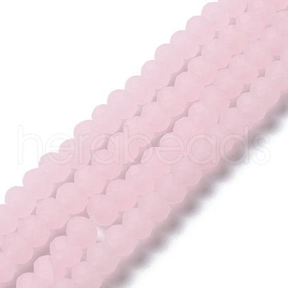 Imitation Jade Solid Color Glass Beads Strands EGLA-A034-J8mm-MD02-1