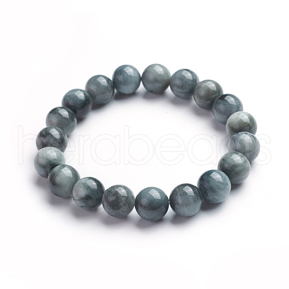 Natural Hawk's Eye Stretch Bracelets BJEW-E373-10mm-05-1