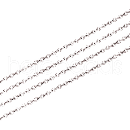 Anti-Tarnish Rhodium Plated 925 Sterling Silver Cable Chain STER-WH0011-04P-1