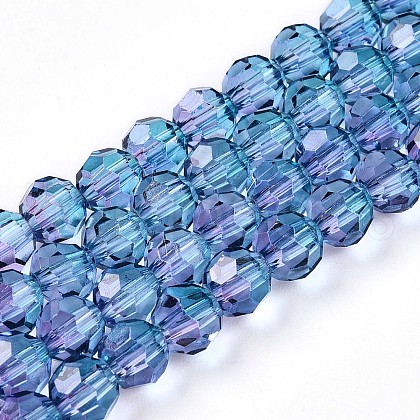 Baking Paint Transparent Glass Beads Strands X-DGLA-A035-T6mm-A07-1