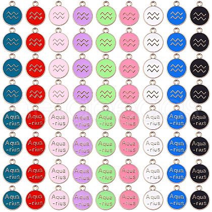 72Pcs 9 Colors Alloy Enamel Pendants ENAM-SZ0001-79A-09-1