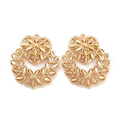 Rack Plating Brass Hollow Pendants KK-P244-12KCG-1
