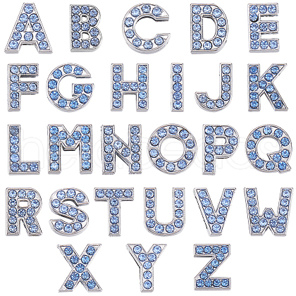 SUNNYCLUE 52Pcs 26 Styles Alloy Rhinestone Slide Charms FIND-SC0009-81A-1
