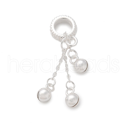925 Sterling Silver Jingle Bell Tassel European Dangle Charms STER-D300-19S-1