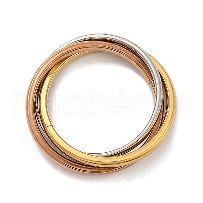 201 Stainless Steel Trinity Interlocking Ring Finger Rings FS-WG6776A-03-1